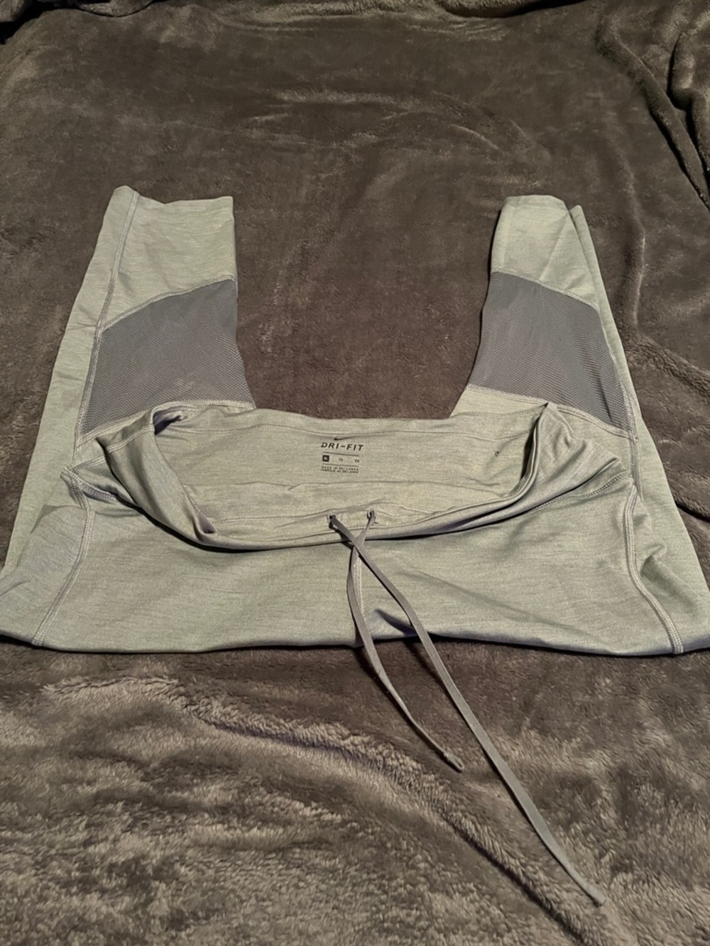 Nike Light Gray Dri-FIT Athletic Joggers with Mesh Panels